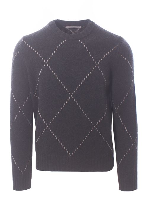 wool and cashmere marquetry crew neck LA FILERIA | 1315619653098